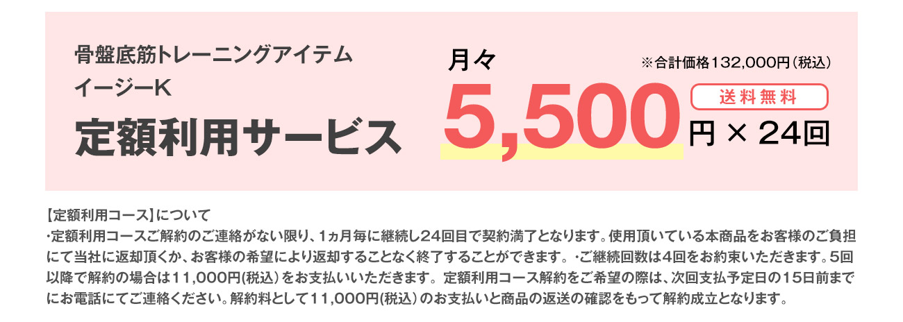 ECサイト申込限定_ 「easy K（骨盤底筋トレーニングEMS）」定額